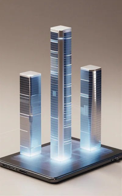 Holographic Skyscraper Models Projected From A Digital Tablet