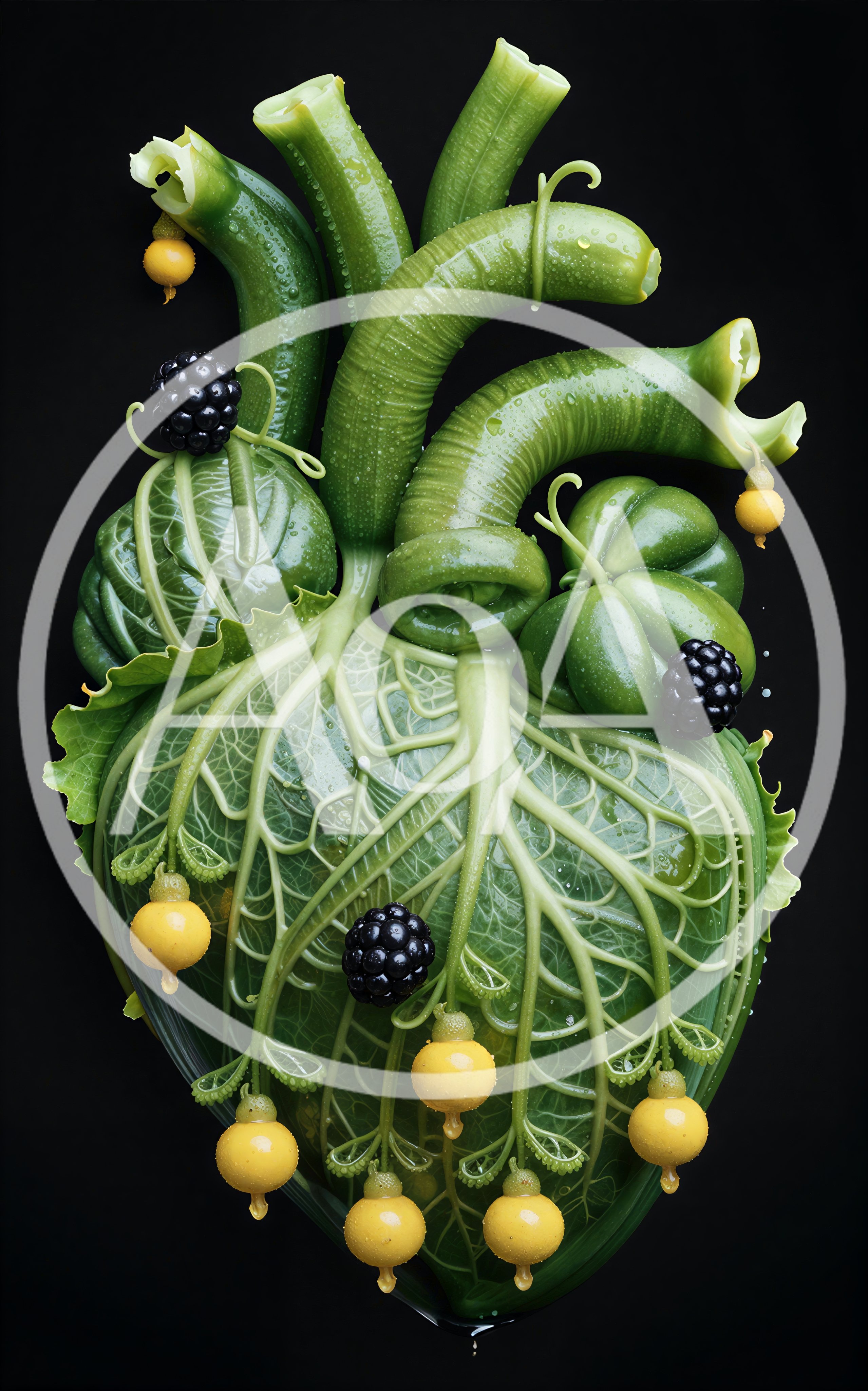 Surreal Vegetable Heart Sculpture Made Of Fresh Produce