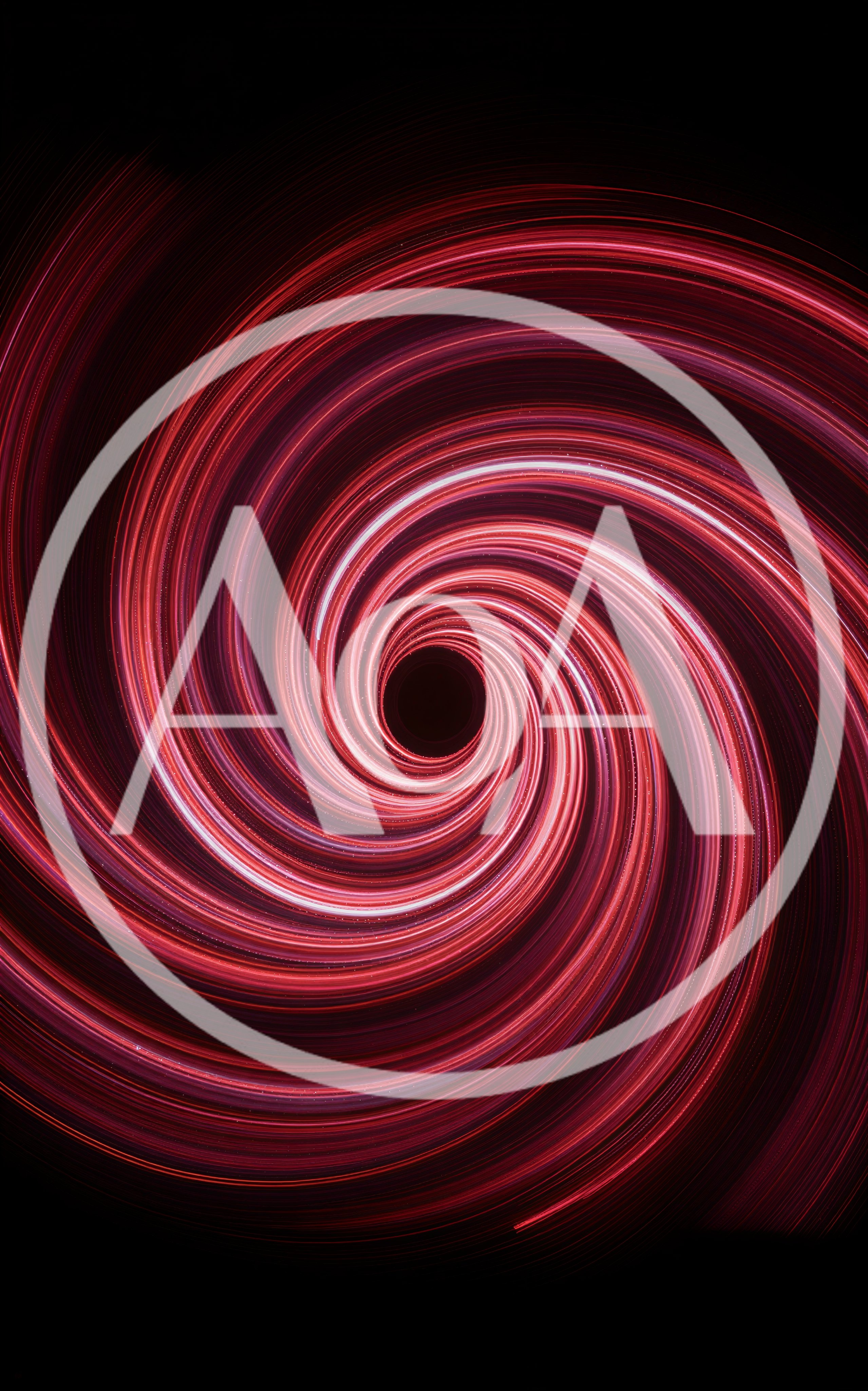 Abstract Red Light Spiral Vortex Background