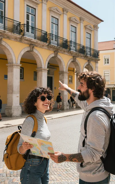 Young Couple Exploring City With Map