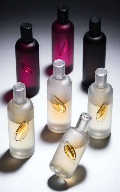 Collection of Frosted Glass Perfume Bottles