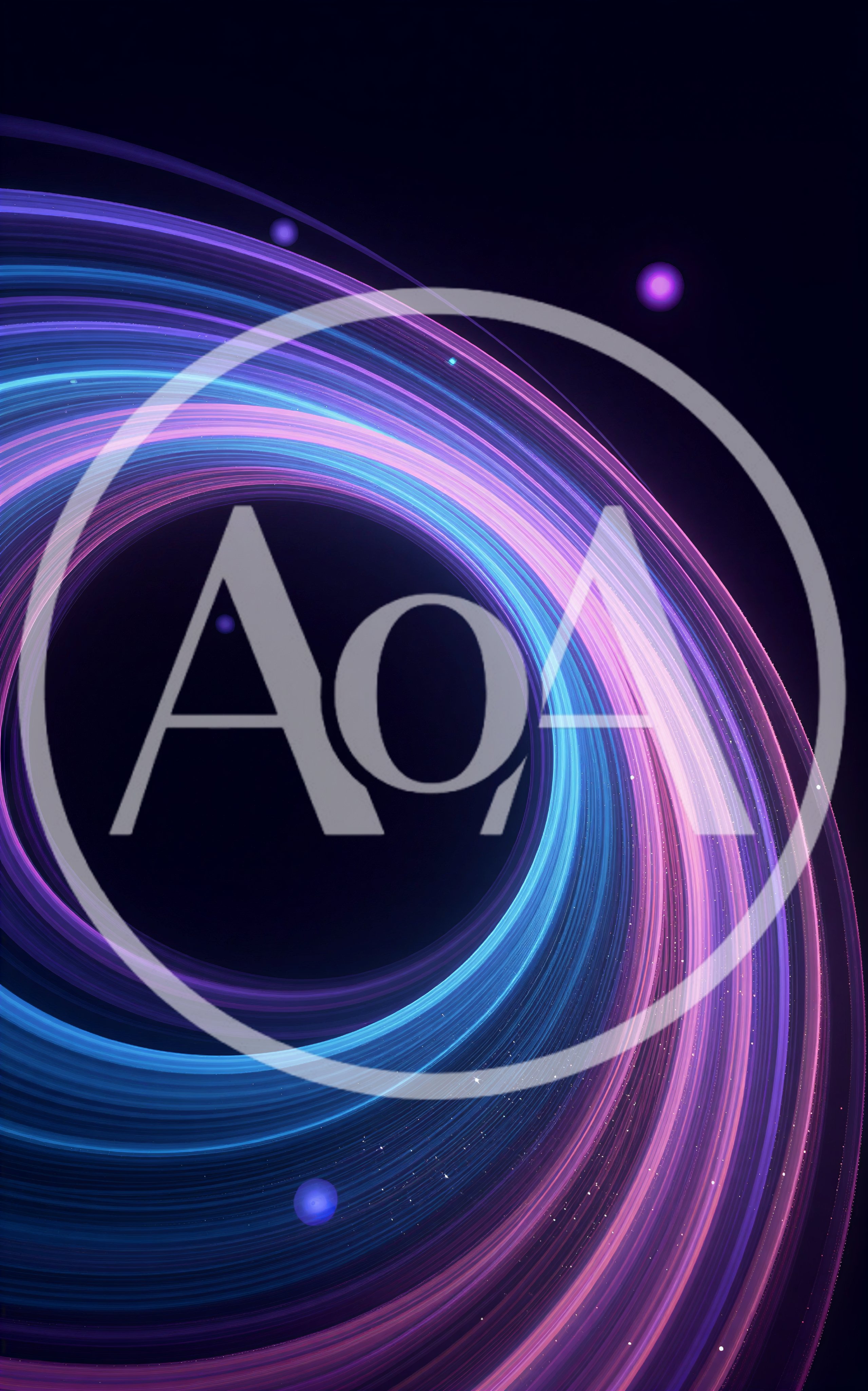 Abstract Cosmic Rings With Glowing Neon Light Trails