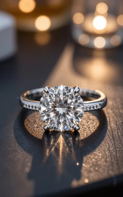 Diamond Engagement Ring With Sparkling Center Stone