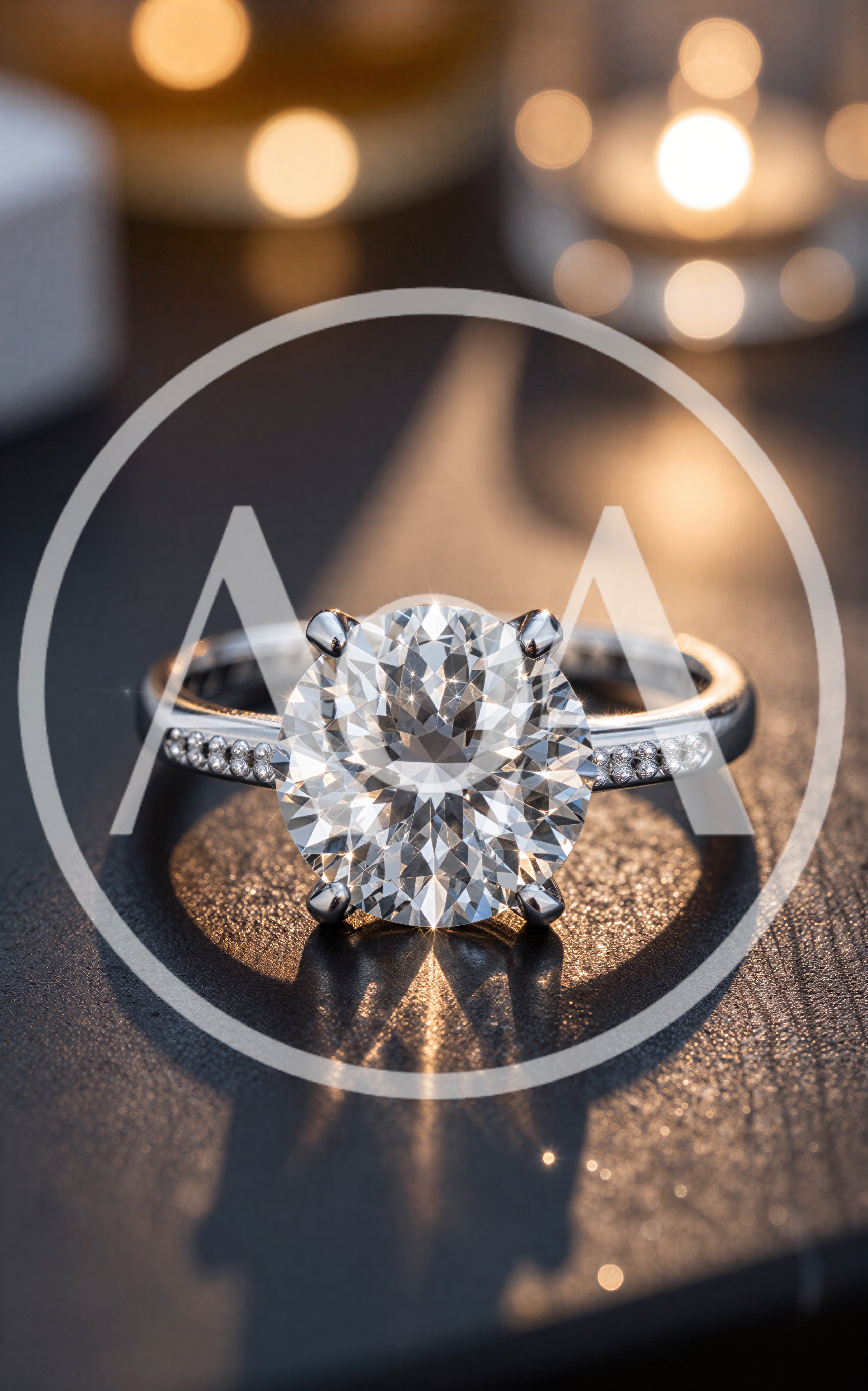 Diamond Engagement Ring With Sparkling Center Stone
