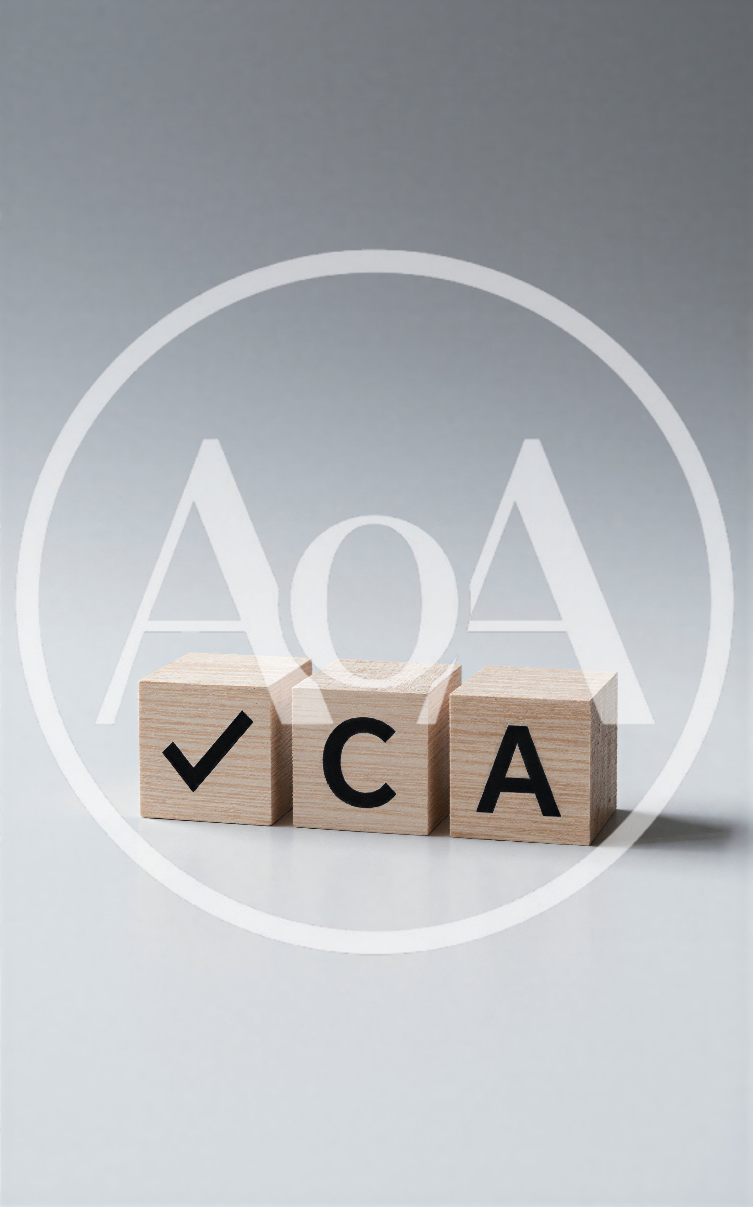 Wooden Blocks Spelling VCA With A Checkmark Symbol