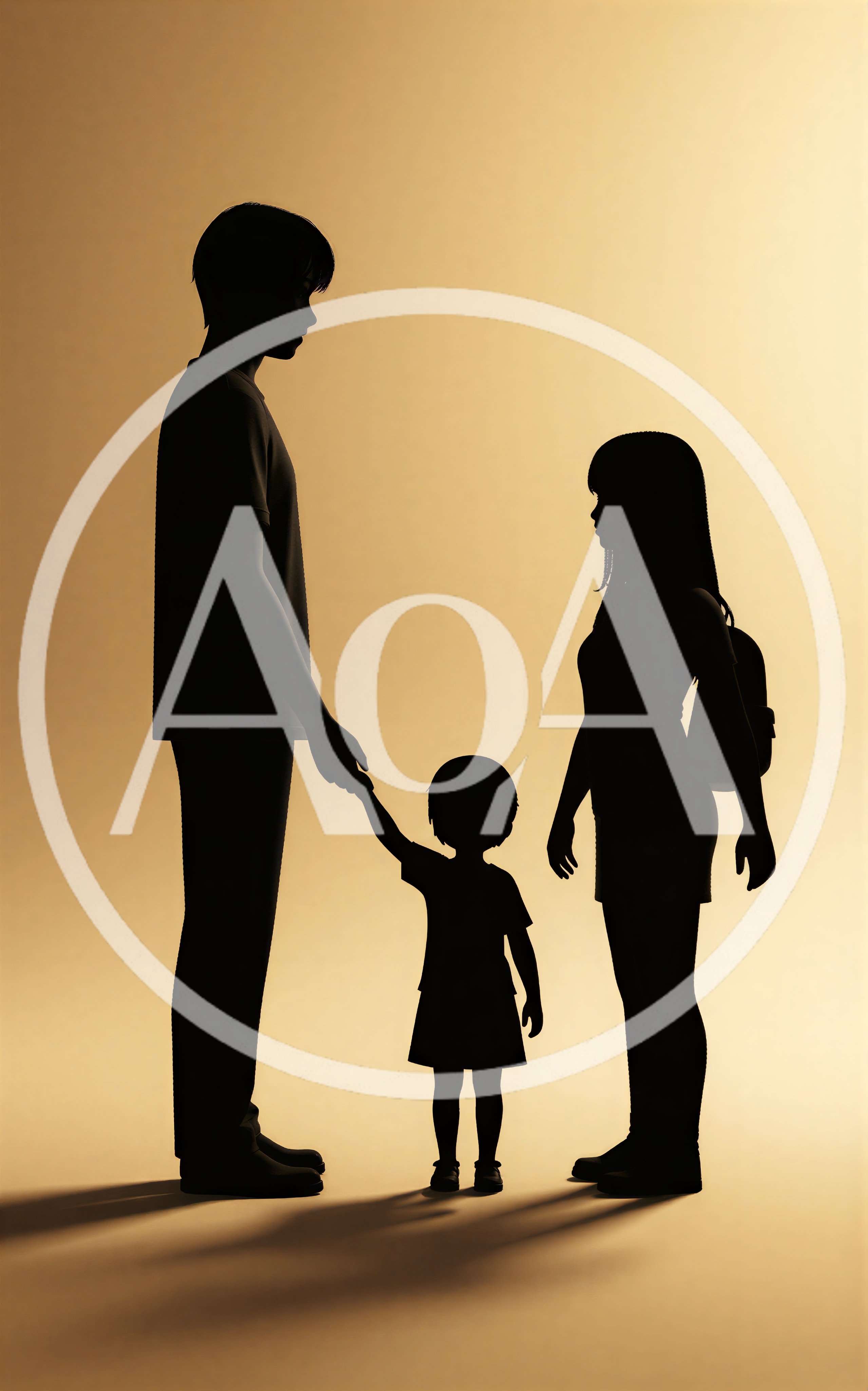 Silhouette Of A Family Standing Together