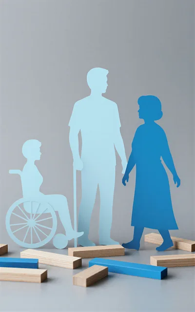 Paper Cutout Figures Representing Diverse People With Disabilities