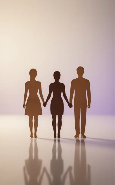 Paper Cutout Figures Holding Hands