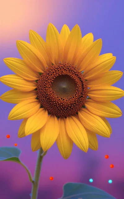 Single Vibrant Sunflower Against A Dreamy Gradient Background