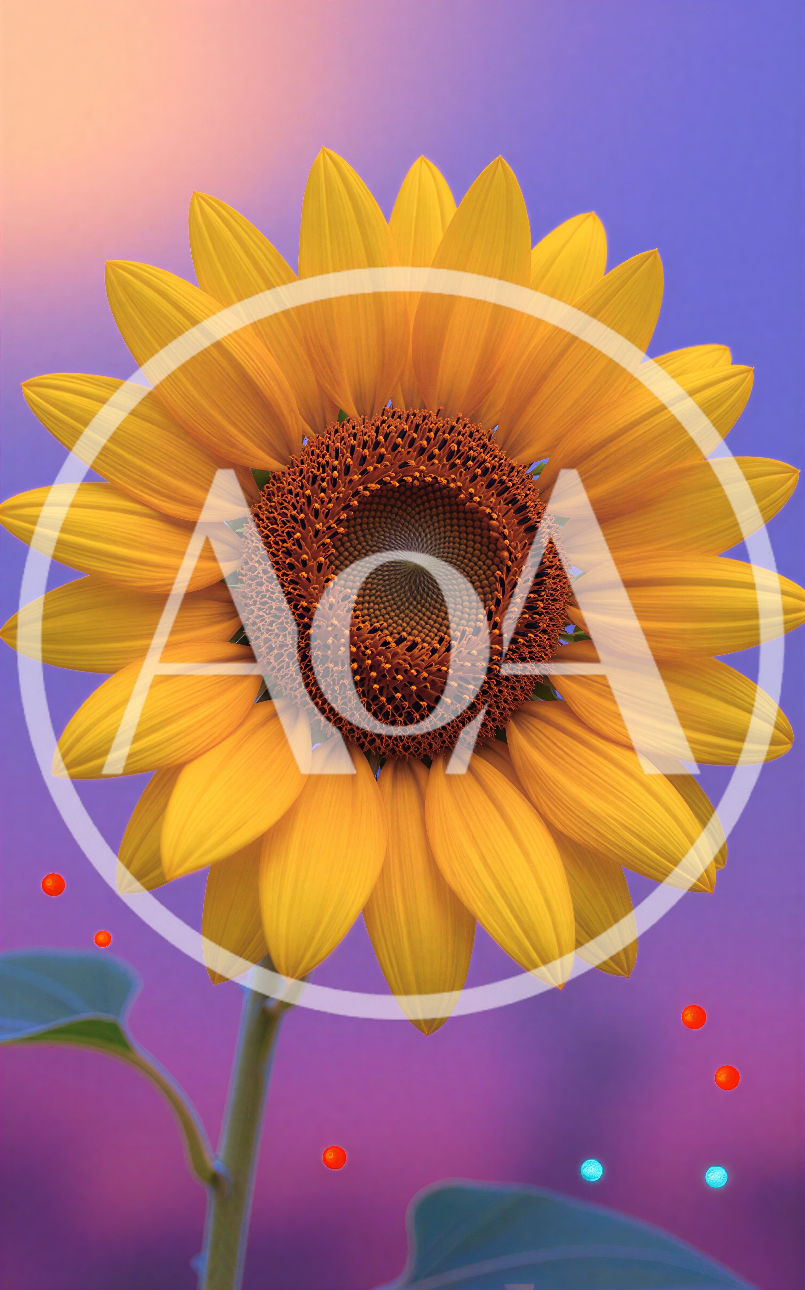 Single Vibrant Sunflower Against A Dreamy Gradient Background