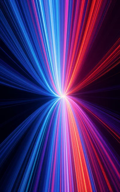 Abstract Light Trails Converging In A Radiant Center