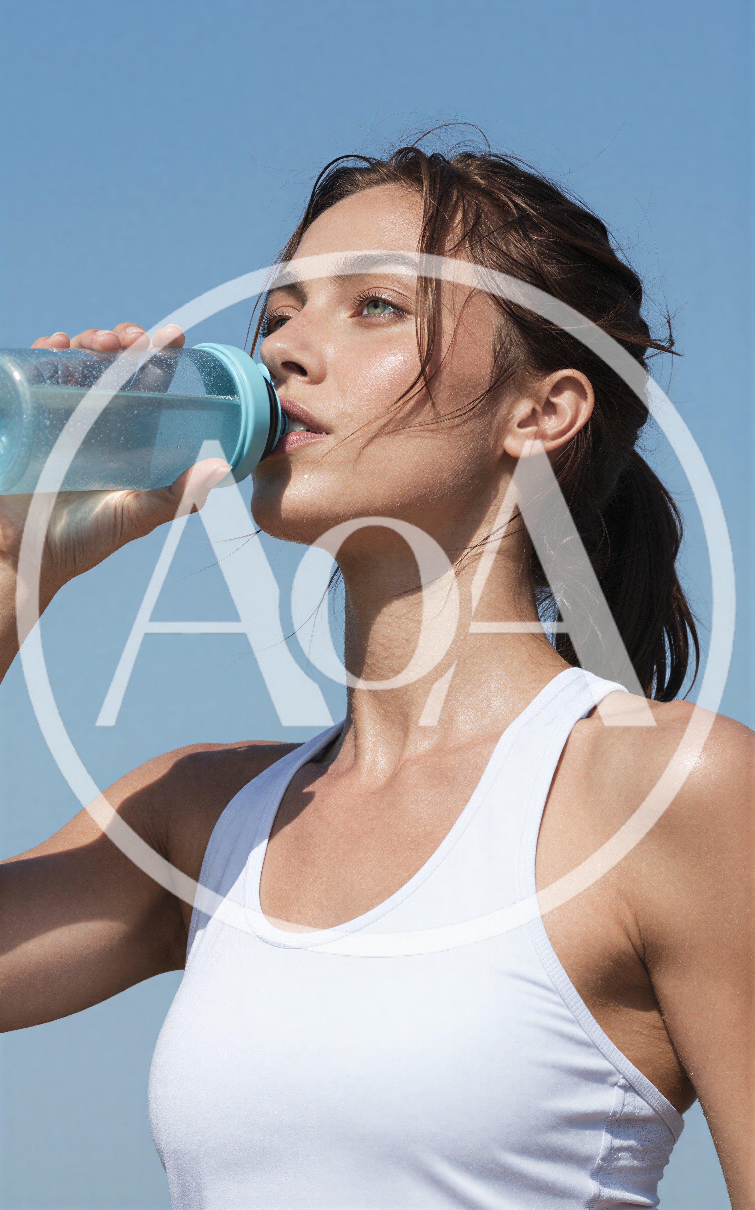 Athletic Woman Drinking Water From A Sports Bottle