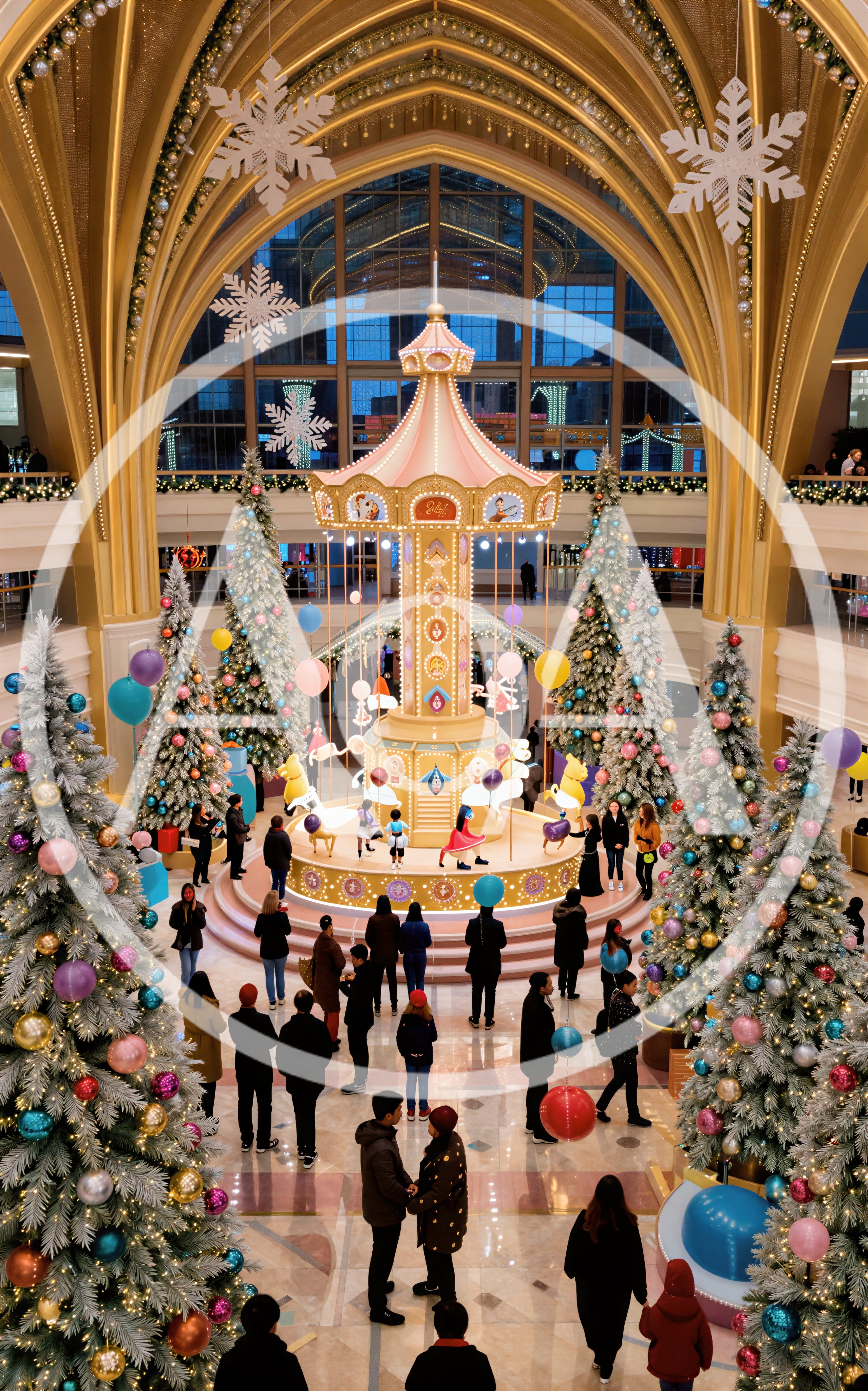 Christmas Carousel Display In A Luxury Shopping Mall
