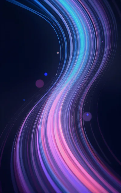 Abstract Flowing Light Trails In Neon Colors