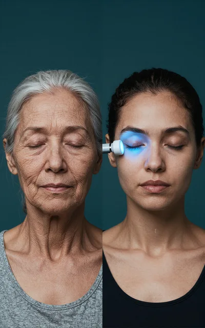 Comparison Of Aging Skin And Cosmetic Light Therapy Treatment