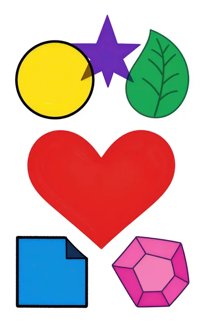Collection Of Colorful Geometric And Organic Shapes