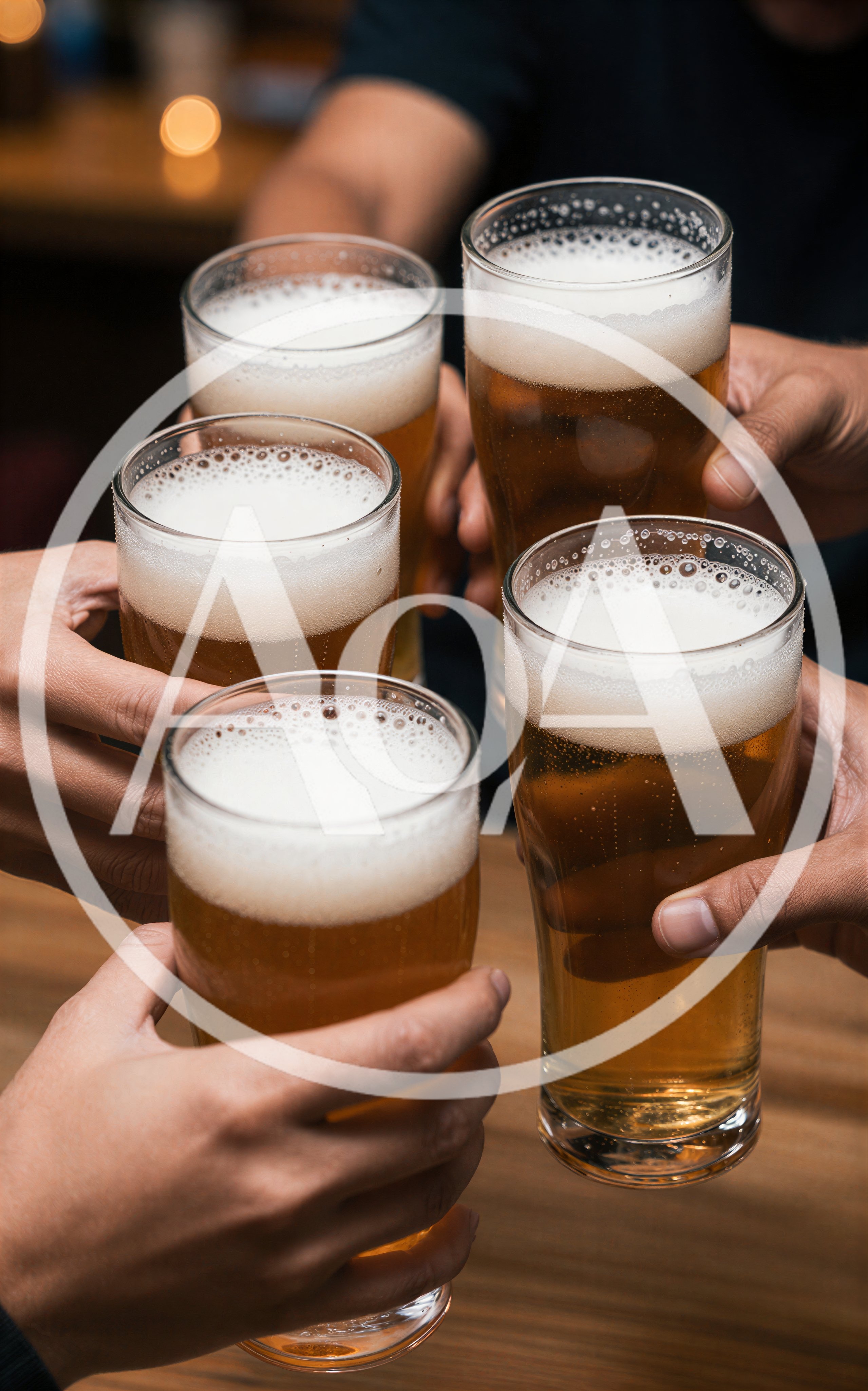 Group Of Friends Toasting With Glasses Of Beer