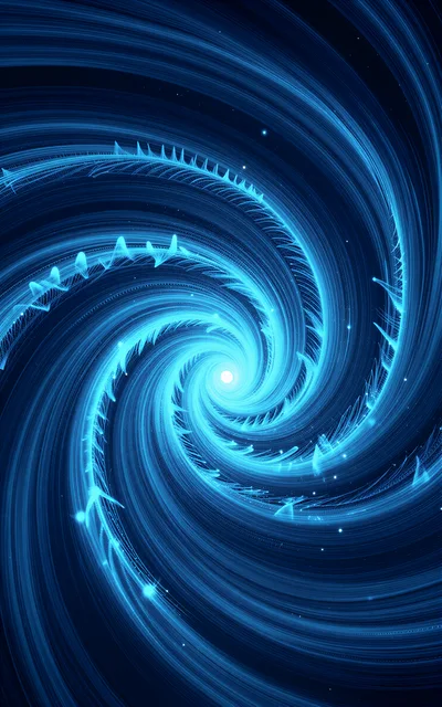 Abstract Blue Spiral Energy Vortex Background