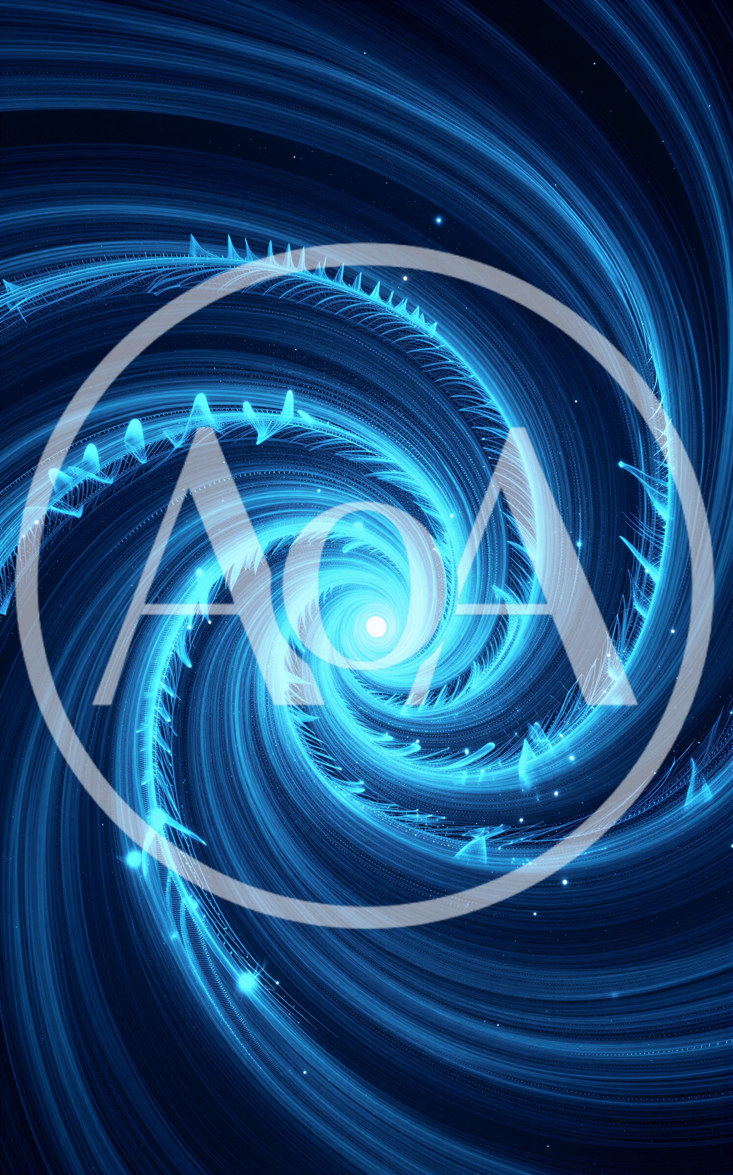 Abstract Blue Spiral Energy Vortex Background