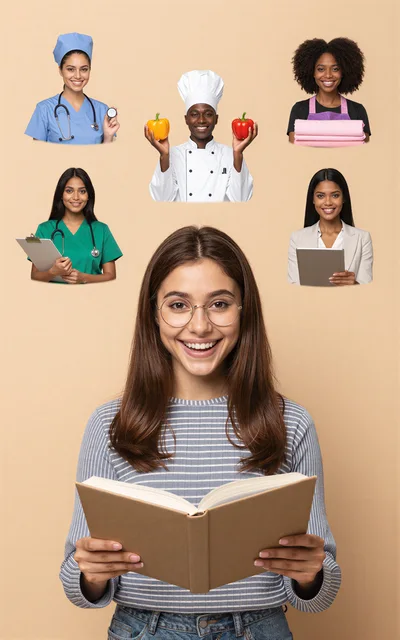 Young Woman Dreaming About Future Career Paths