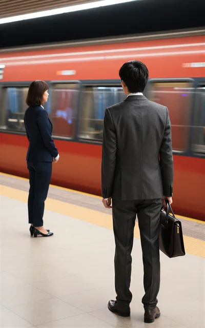 Business Professionals Waiting For A Train At The Station