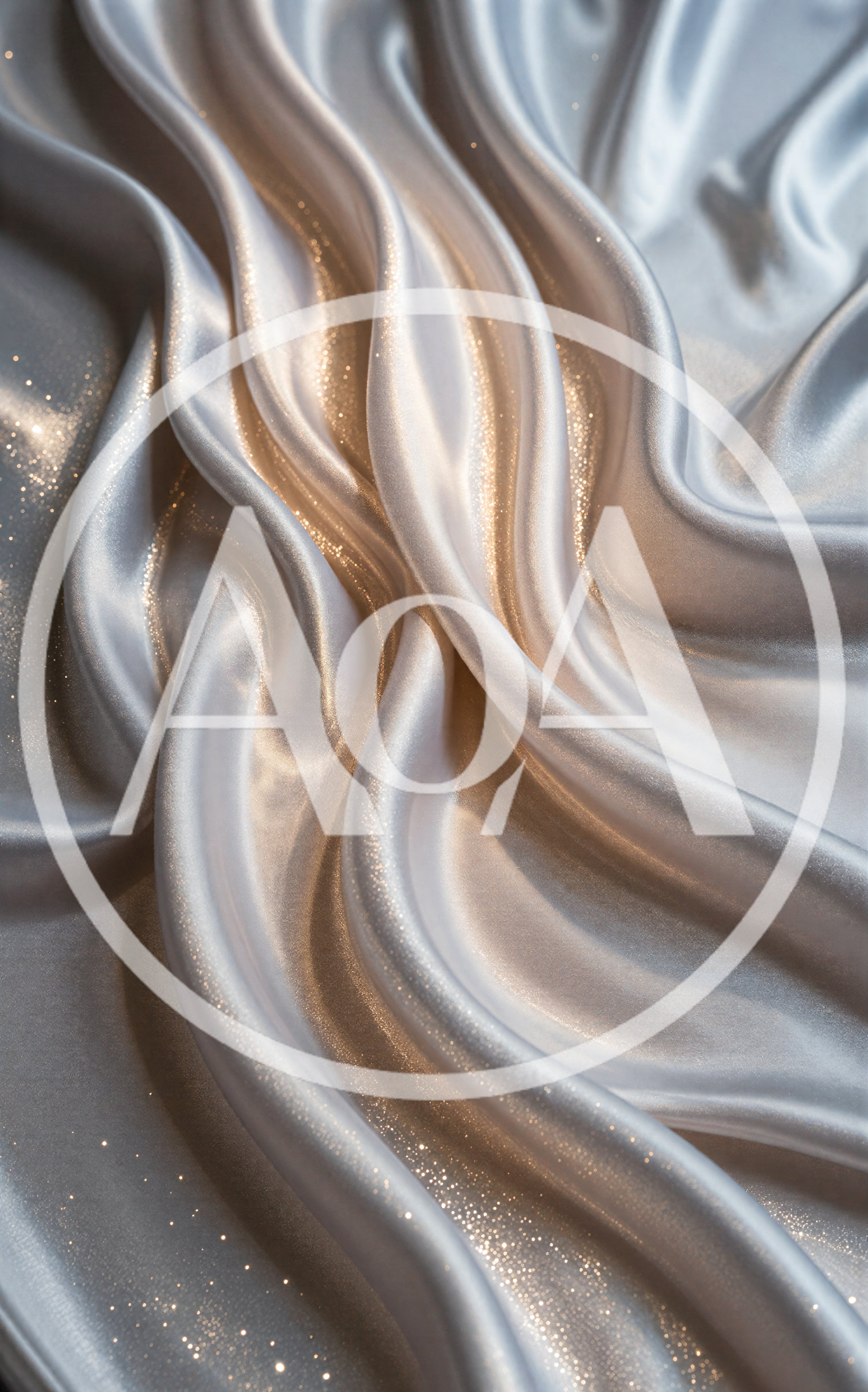 Flowing White Silk Fabric With Subtle Glitter Texture