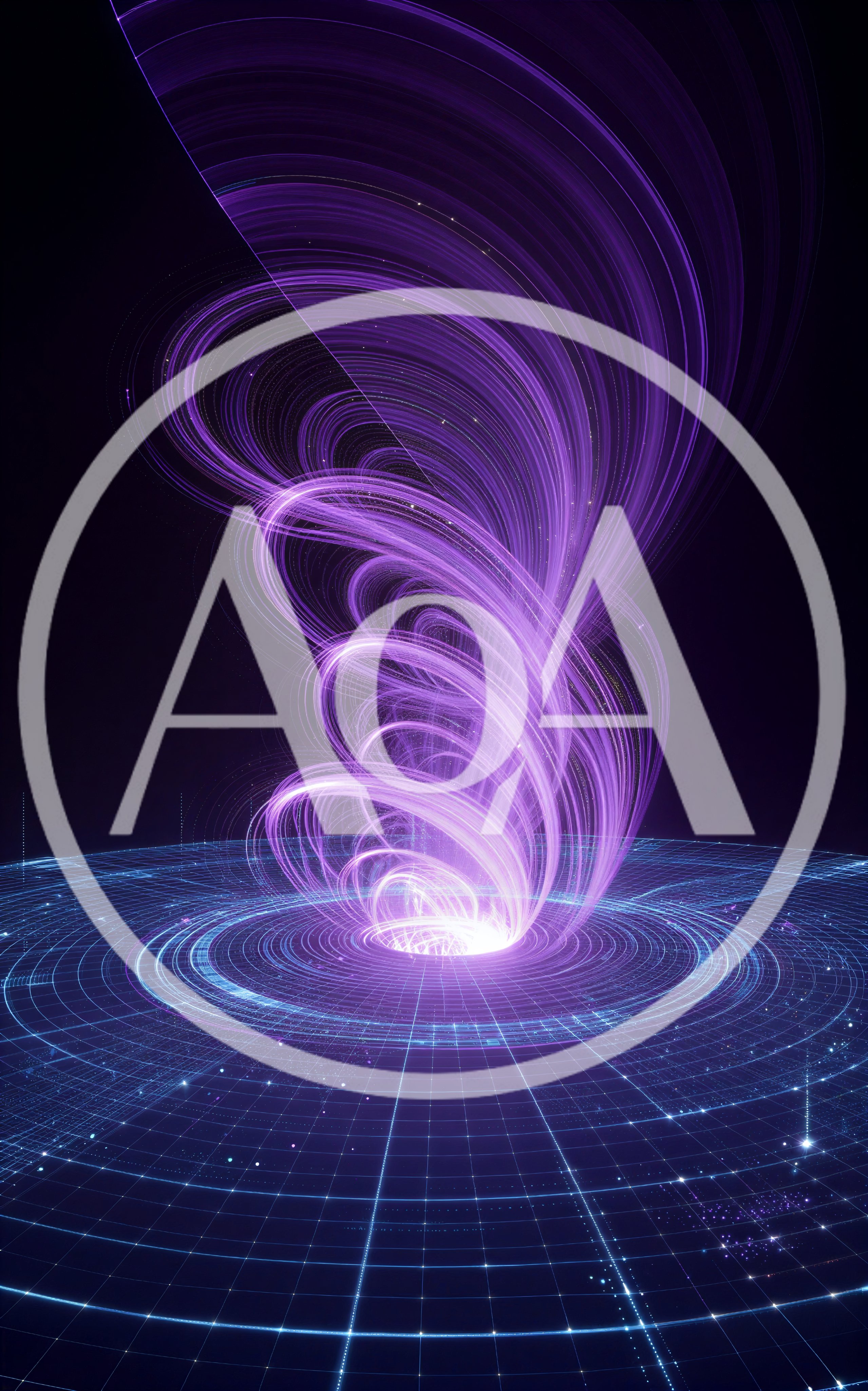 Abstract Digital Vortex With Glowing Purple Energy Swirl