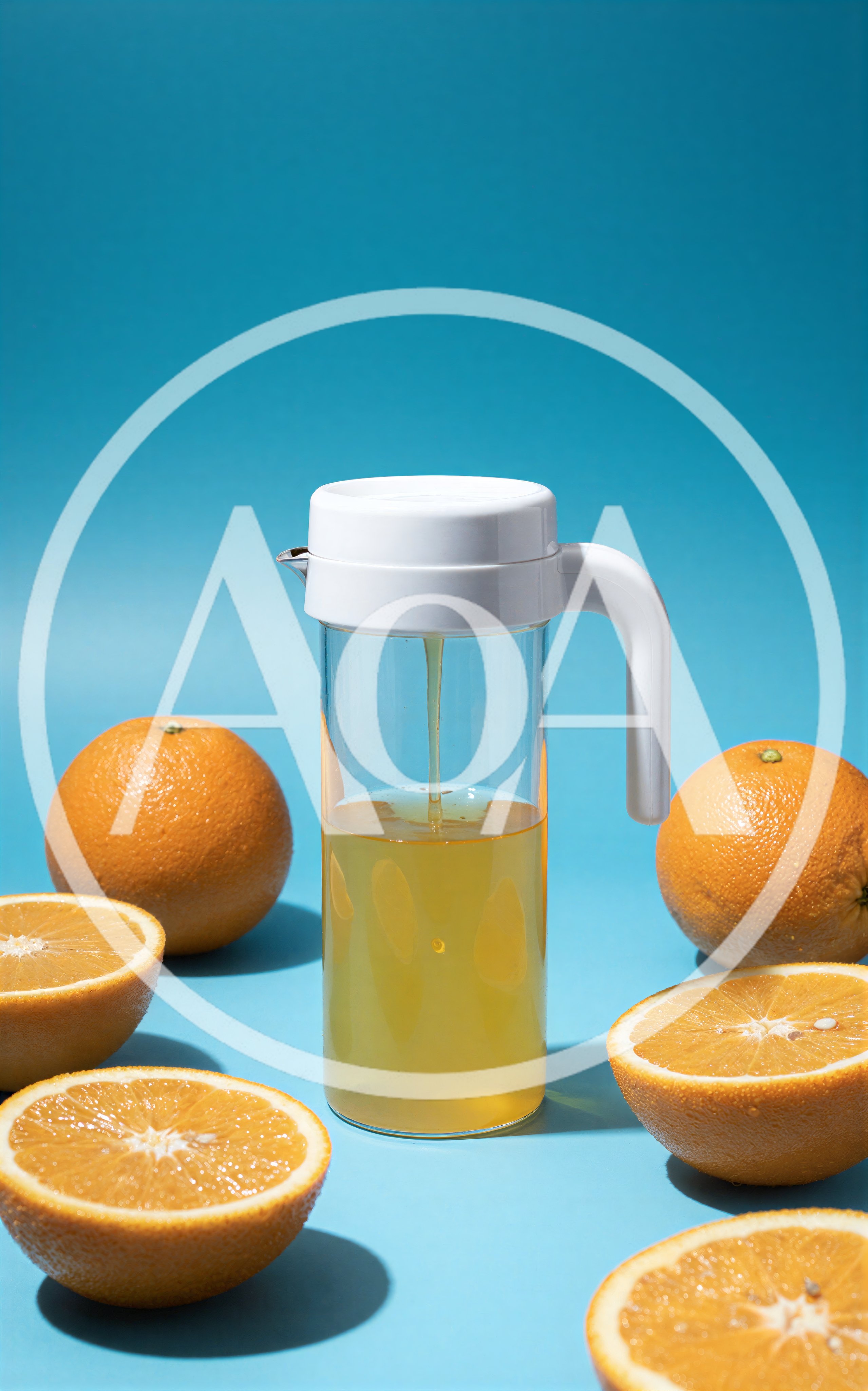 Fresh Orange Juice Pouring Into A Glass Pitcher