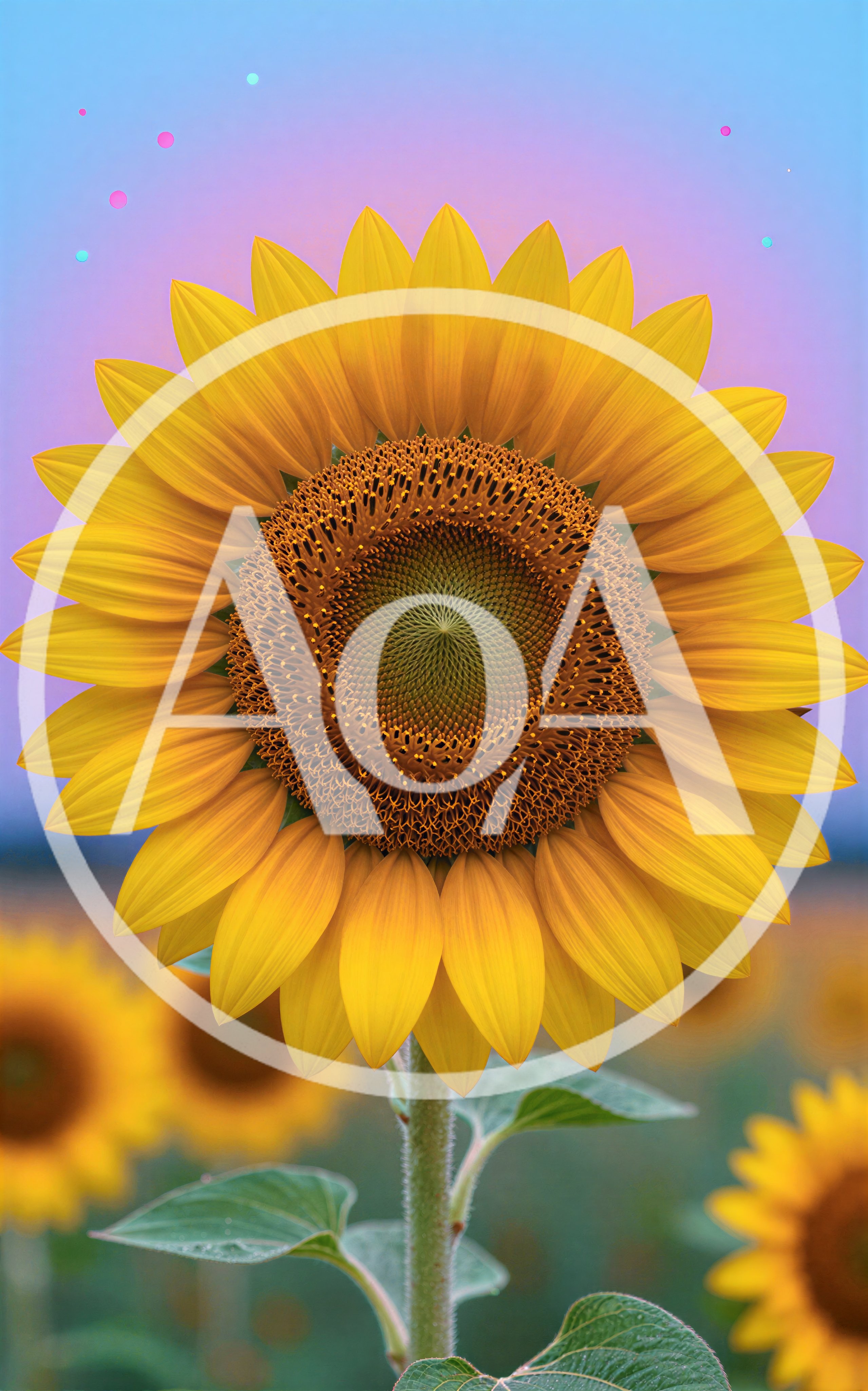 Single Vibrant Sunflower In A Field