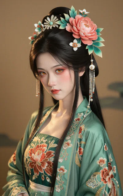 Portrait Of A Young Woman In Traditional Chinese Hanfu