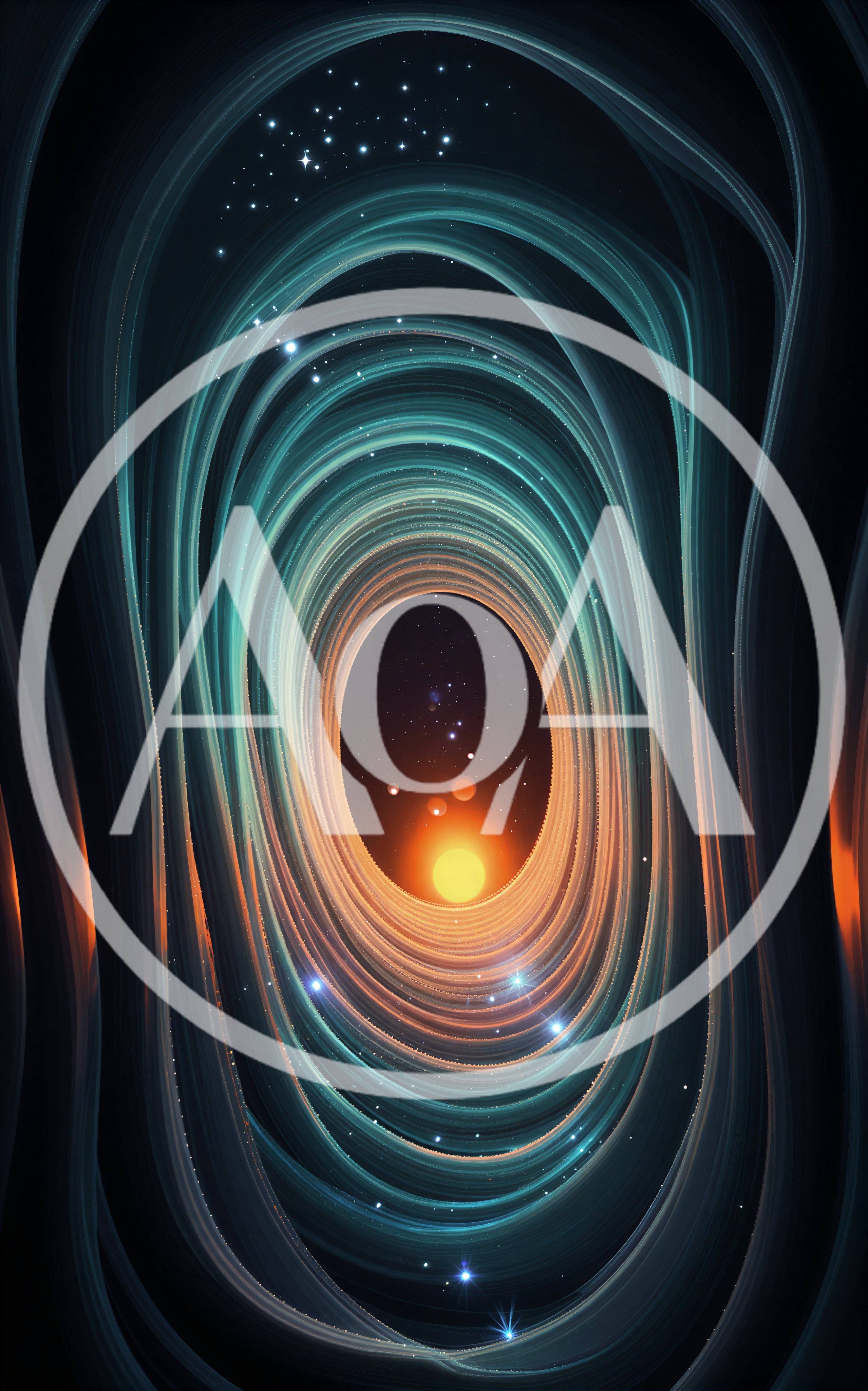 Abstract Cosmic Tunnel With Glowing Celestial Light