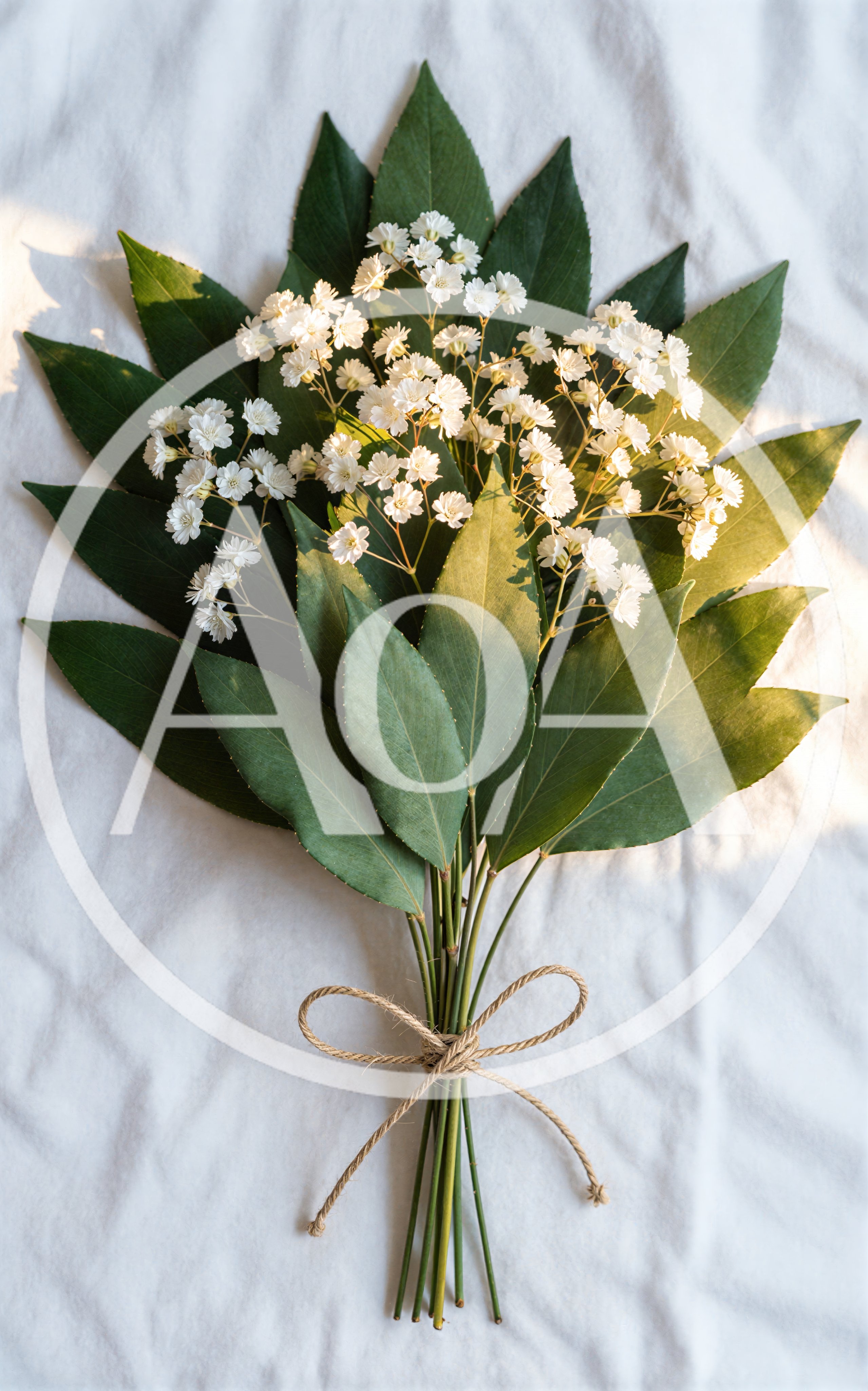 Bouquet of Ruscus Leaves and Baby Breath