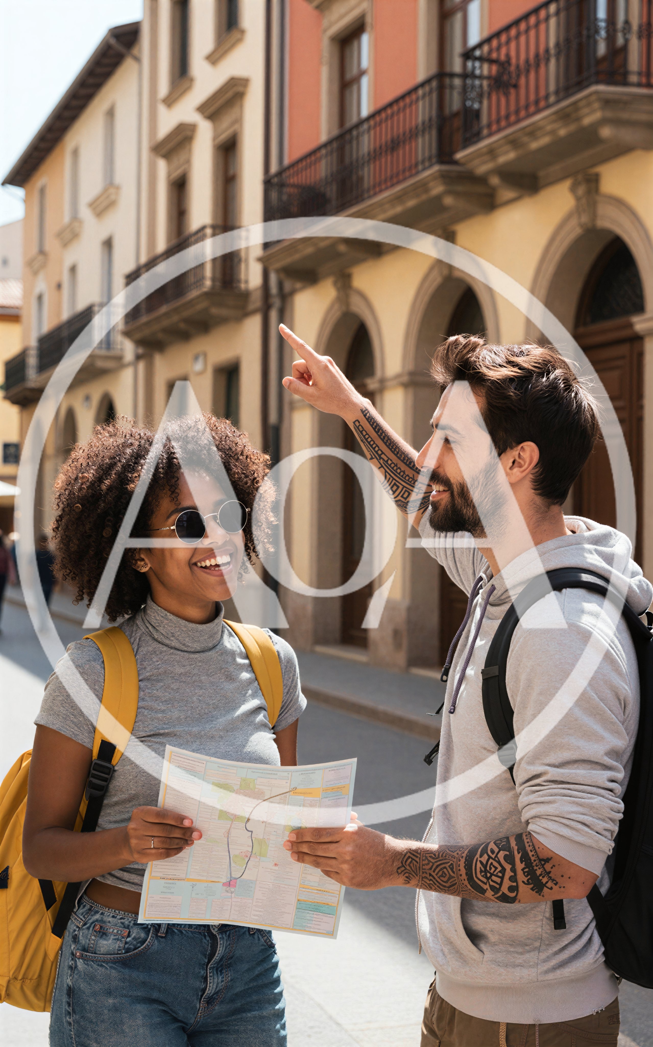 Young Couple Exploring City Streets With Map