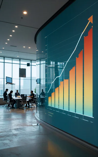 Business Team Meeting In Modern Office With Growth Chart
