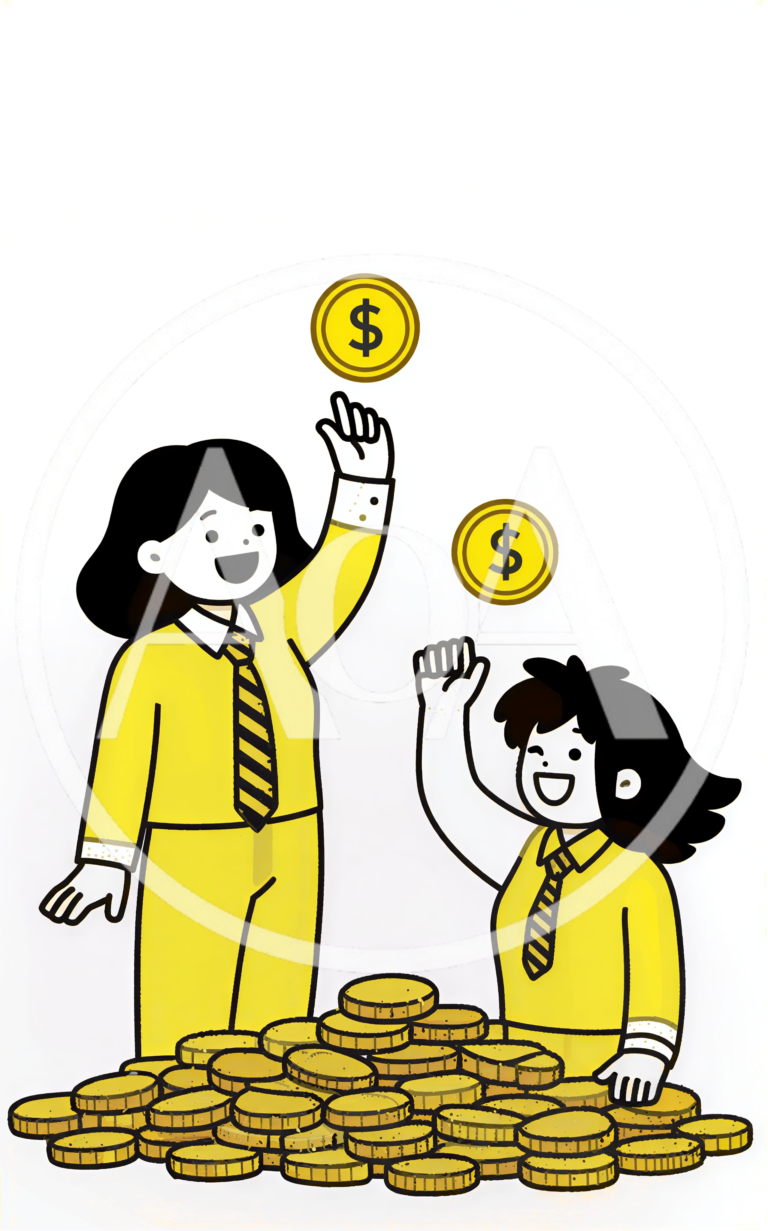 Two Businesswomen Celebrating Success With Gold Coins