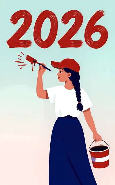 Young Woman Painting The Year 2026