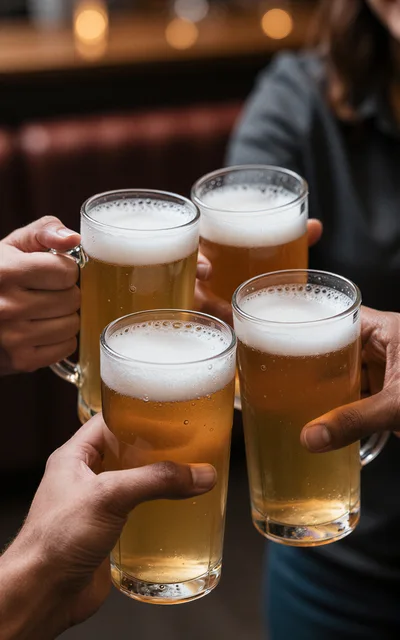 Friends Toasting With Glasses Of Beer