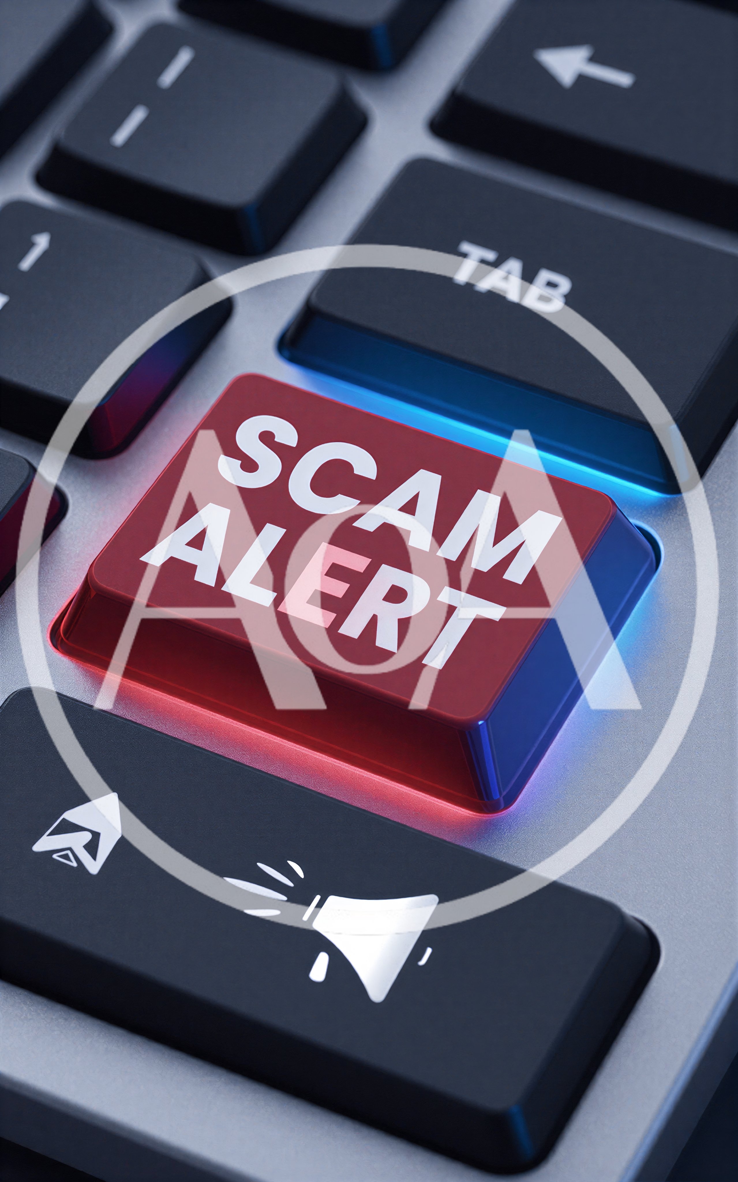 Red Scam Alert Key on Computer Keyboard