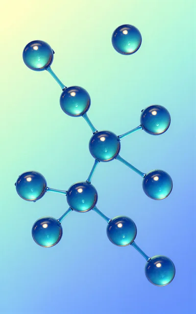3D Molecular Structure Model With Glass Spheres