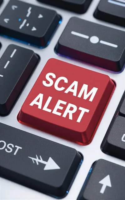 Red Scam Alert Key on Computer Keyboard