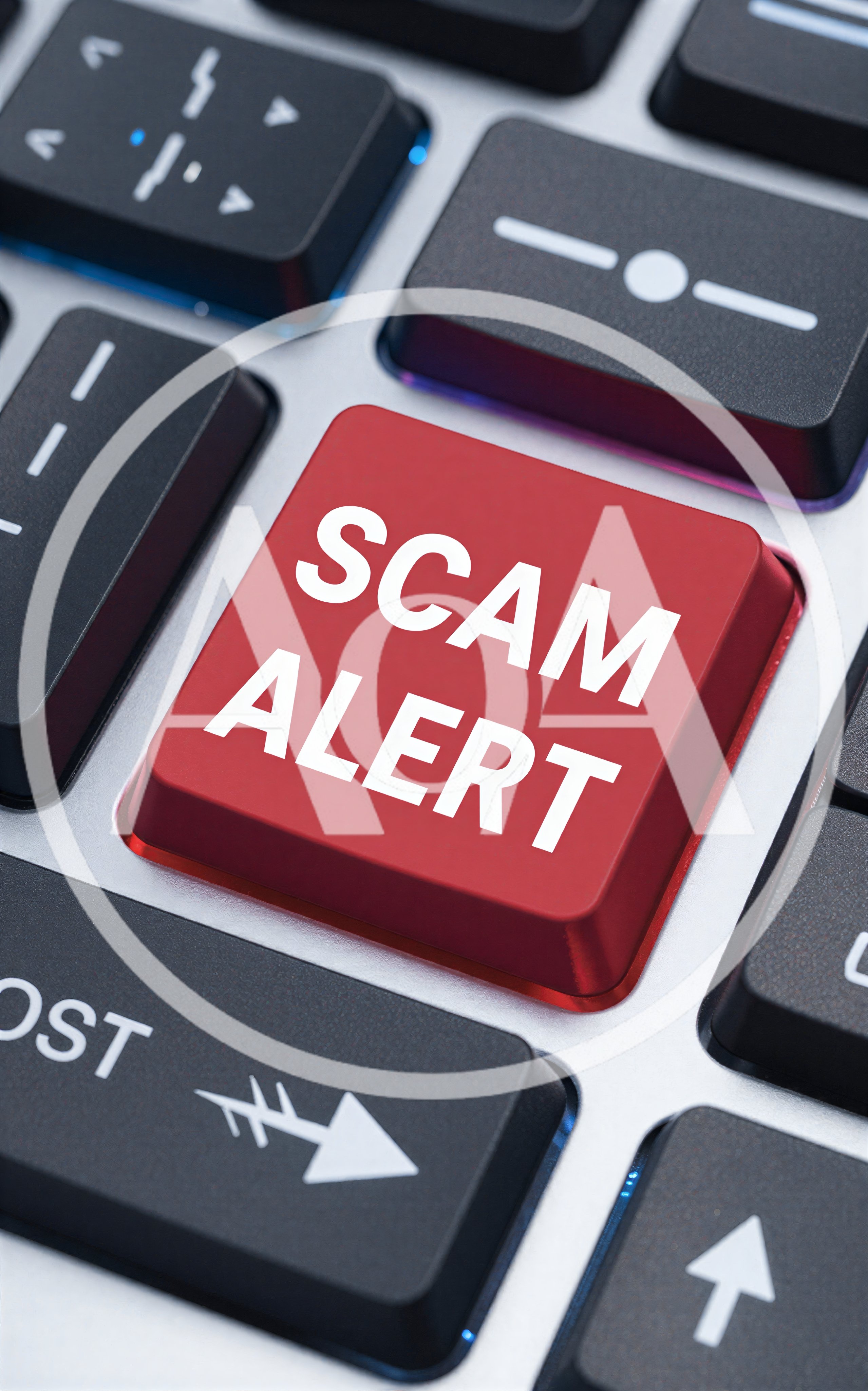 Red Scam Alert Key on Computer Keyboard