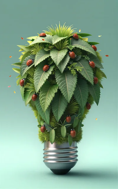 Light Bulb Shaped Plant With Ladybugs