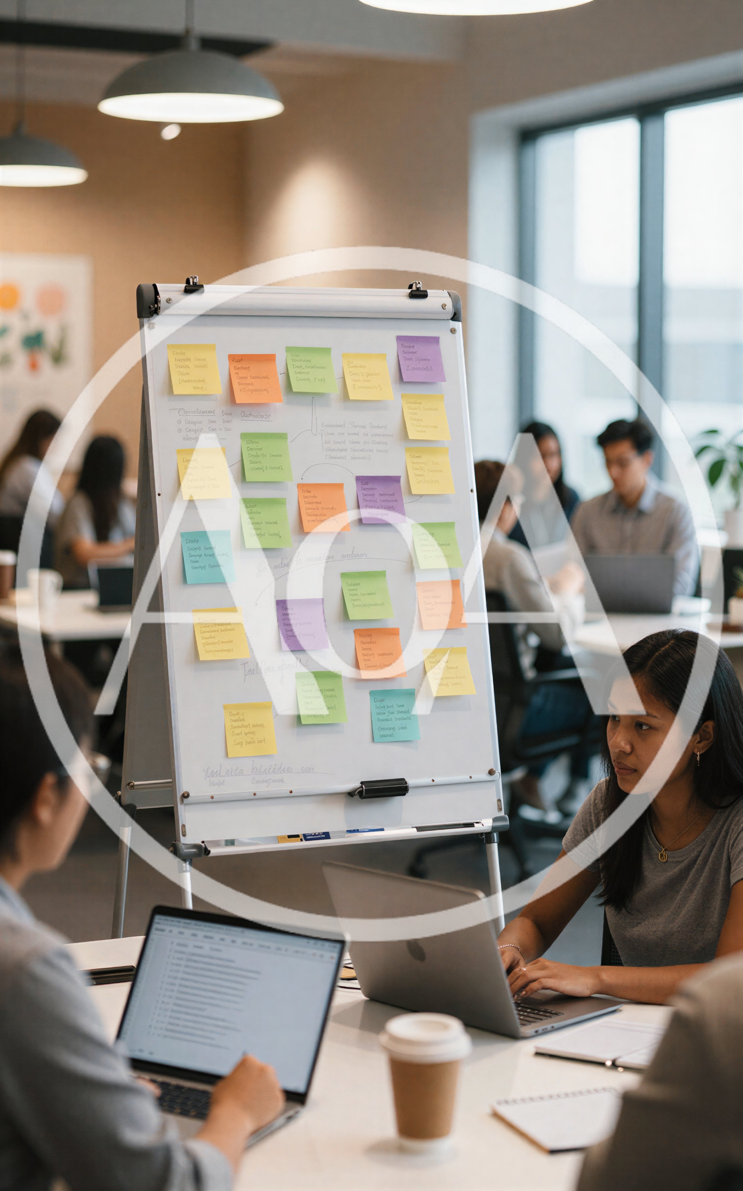 Diverse Team Collaborating During Office Brainstorming Session