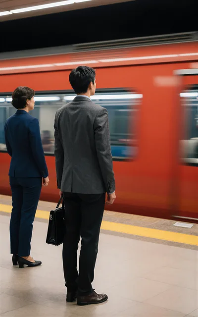 Business Professionals Waiting for Subway Train