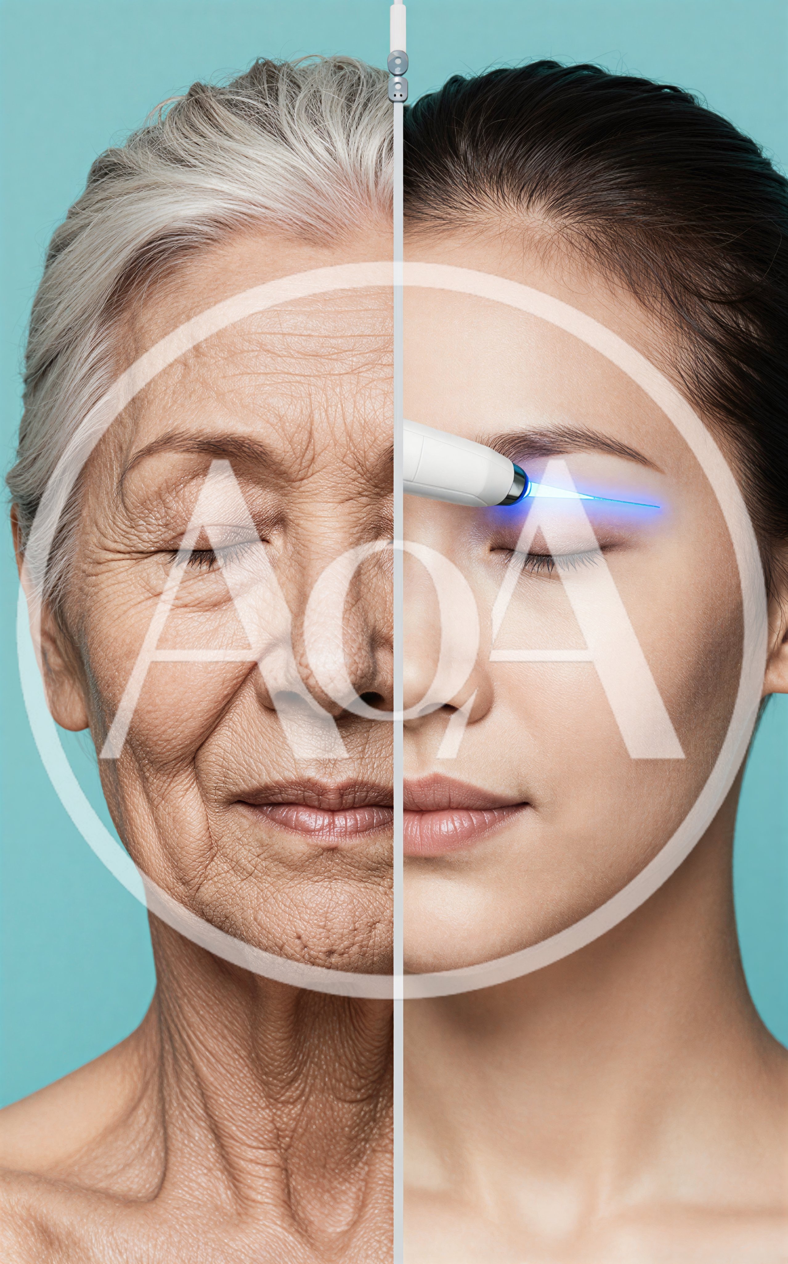 Split Face Comparison Showing Aging And Rejuvenation Treatment