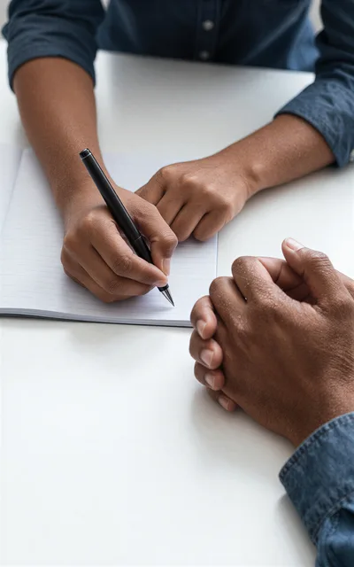 Two People Collaborating During A Professional Meeting