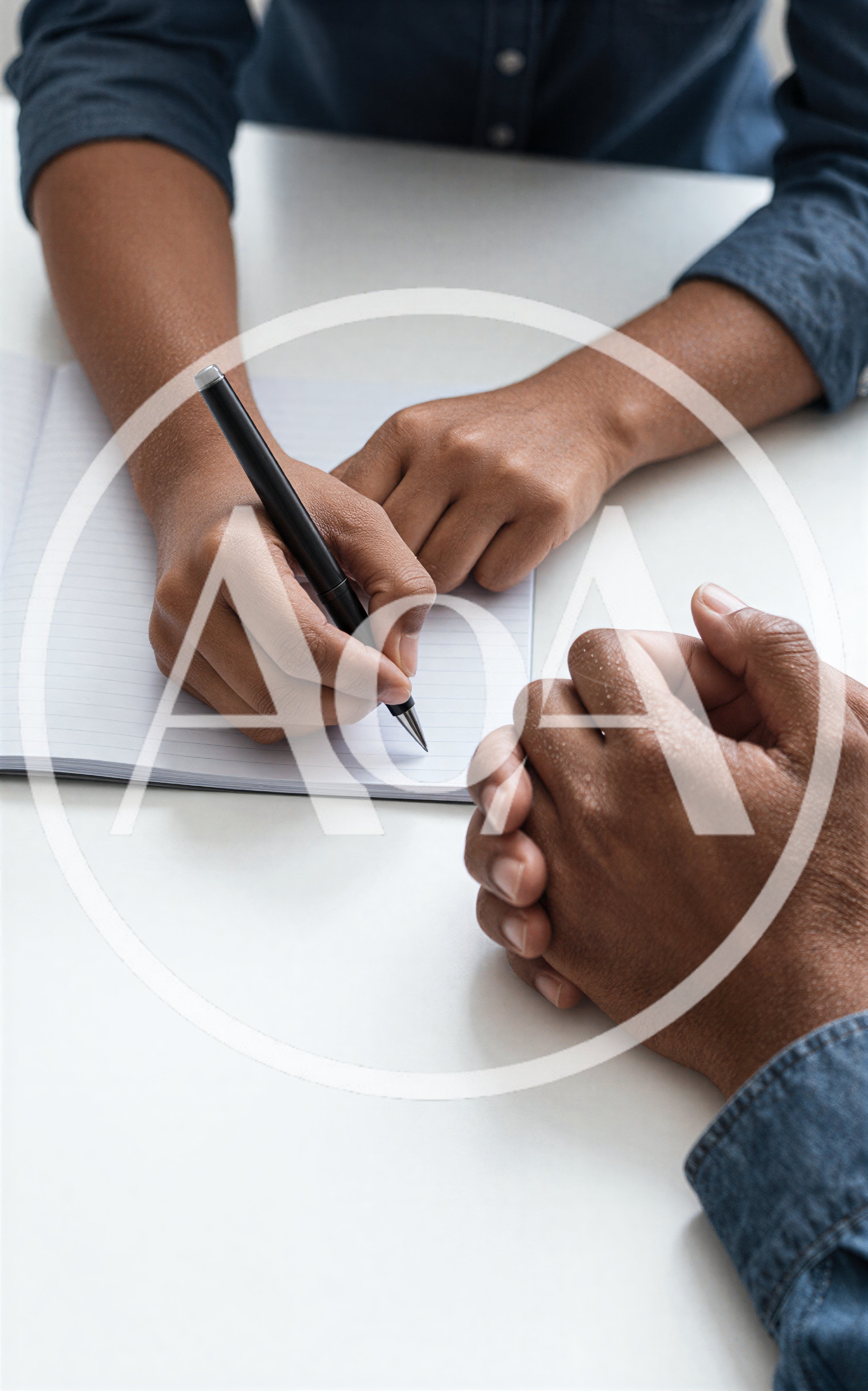 Two People Collaborating During A Professional Meeting