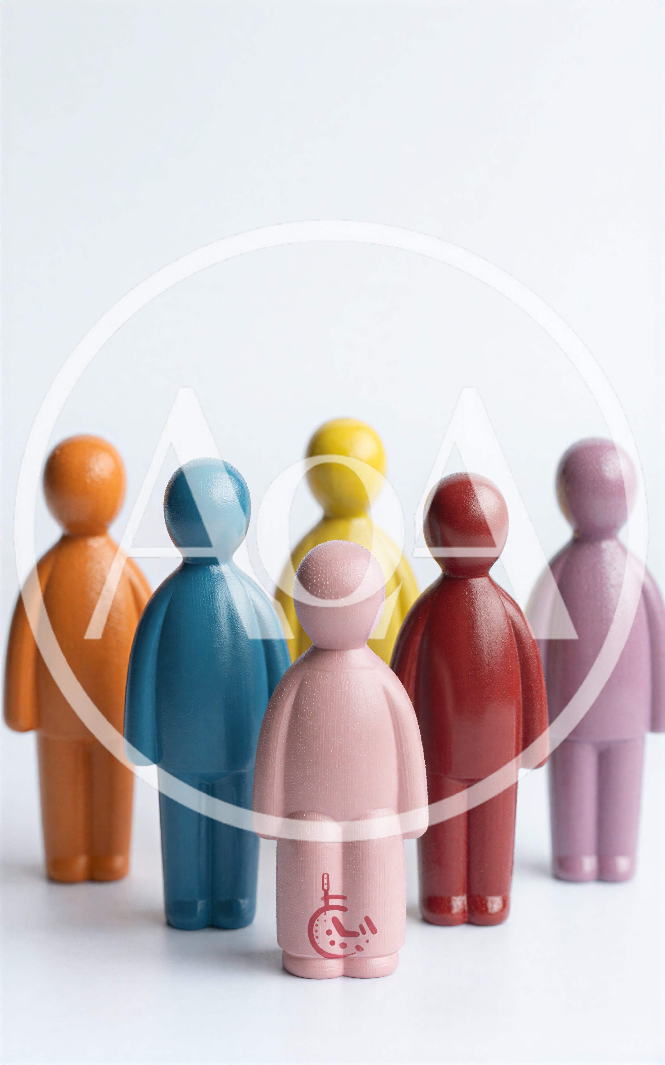 Group Of Colorful Wooden Figurines With Disability Symbol