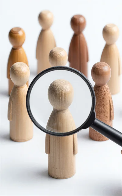 Magnifying Glass Focusing On A Wooden Peg Doll