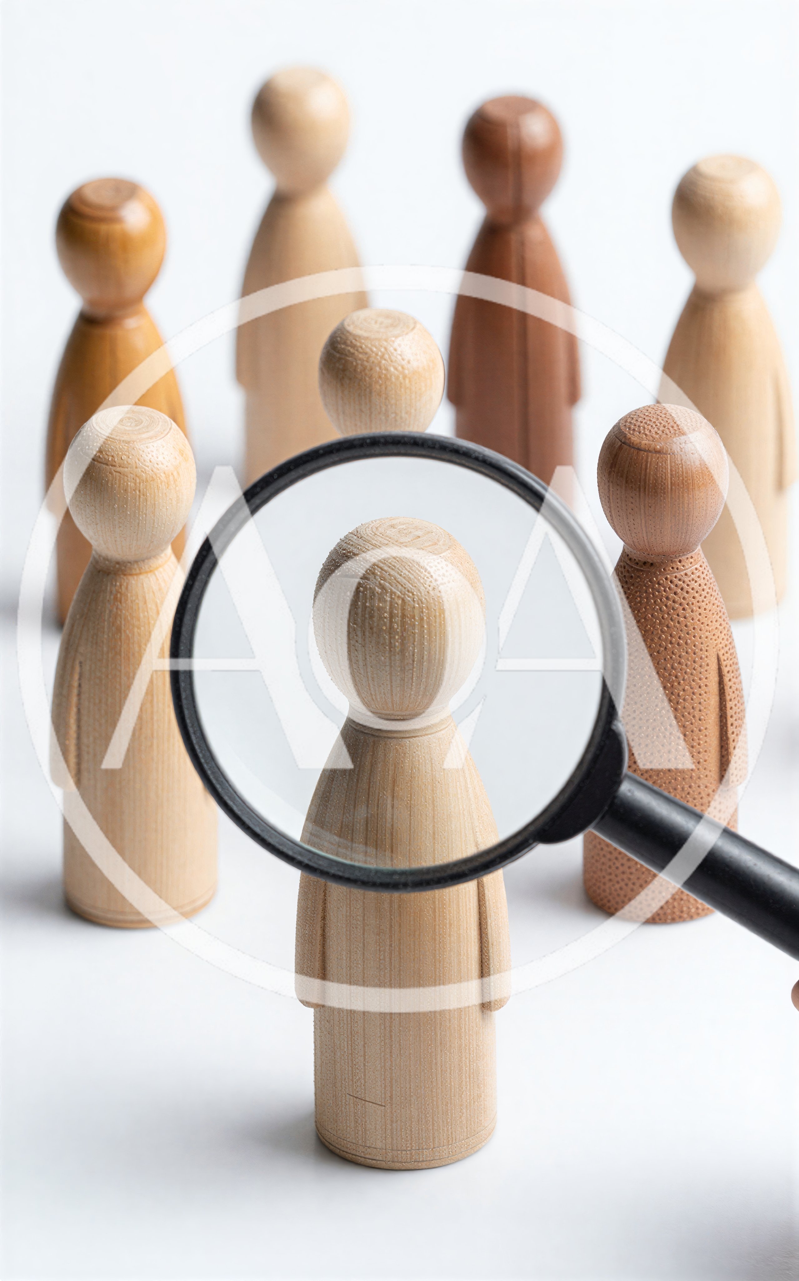 Magnifying Glass Focusing On A Wooden Peg Doll